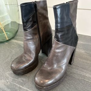 No.6 Tricolor Platform Leather Boot in Blue/Nero Fumo -Blue/Black/Grey (smoke)